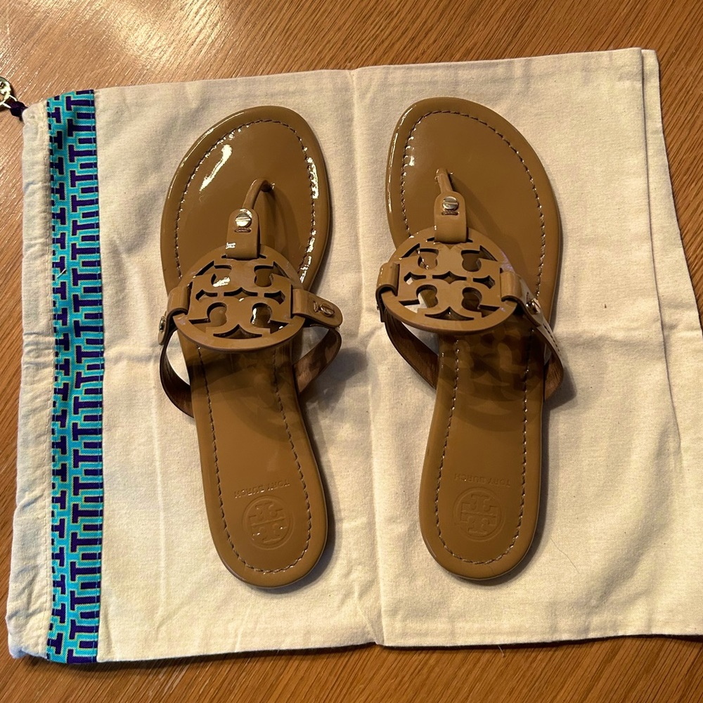 Tory Burch Miller sandals- color sand with gold hardware